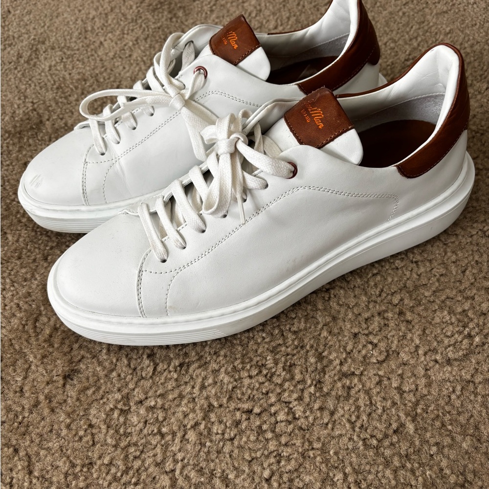 Good Man Brand Worn Once Made in Italy Legend London White Leather Sneakers
